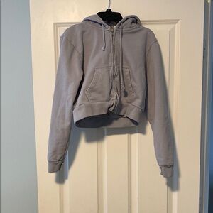 John Galt Blue/Gray Cropped Hoodie